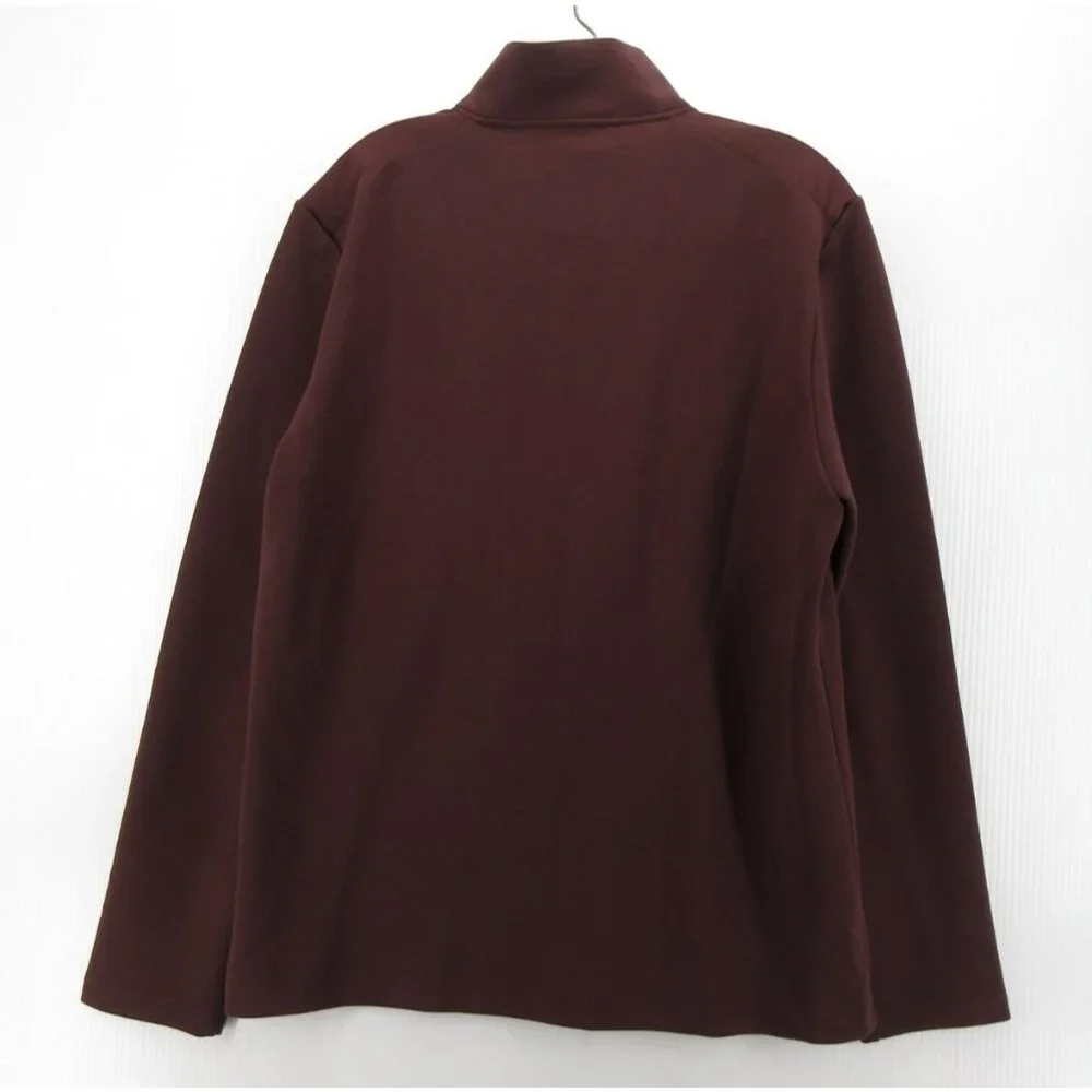 Magaschoni Sweater Small 1/4 Zip Pullover Minimalist Mock Neck NEW